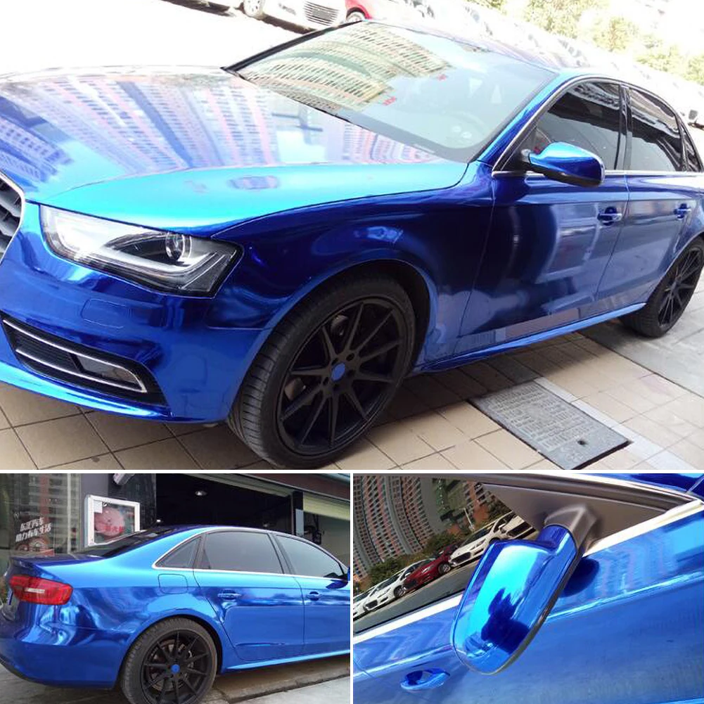 

Chrome Mirror Vinyl Film Wrap Sticker Decal Stretchable Reflective Super Gloss