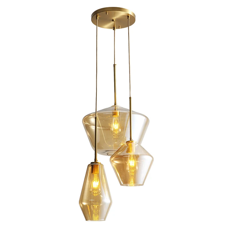 Американский Творческий стеклянные шаровые подвесные светильники железное