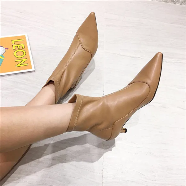 Bootee/женские ботинки г. Обувь с острым носком женские ботинки Martins на низком каблуке со шнуровкой женские ботильоны на резиновой подошве с острым носком - Цвет: 2