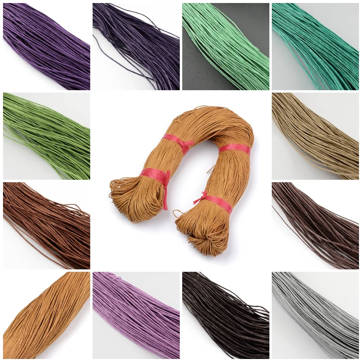 

350M/Bundle 1MM Waxed Cotton Cord Fashion Korea Beading String Rope For Bracelet Necklace DIY Craft Jewelry Making Accessories