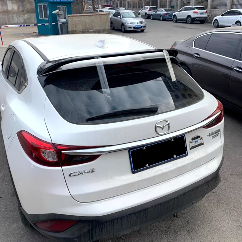 

For Mazda CX4 CX-4 2016 2017 2018 2019 Rear Roof Lip Spoiler ABS Car Tail Wing Universal Hatchback Spoiler