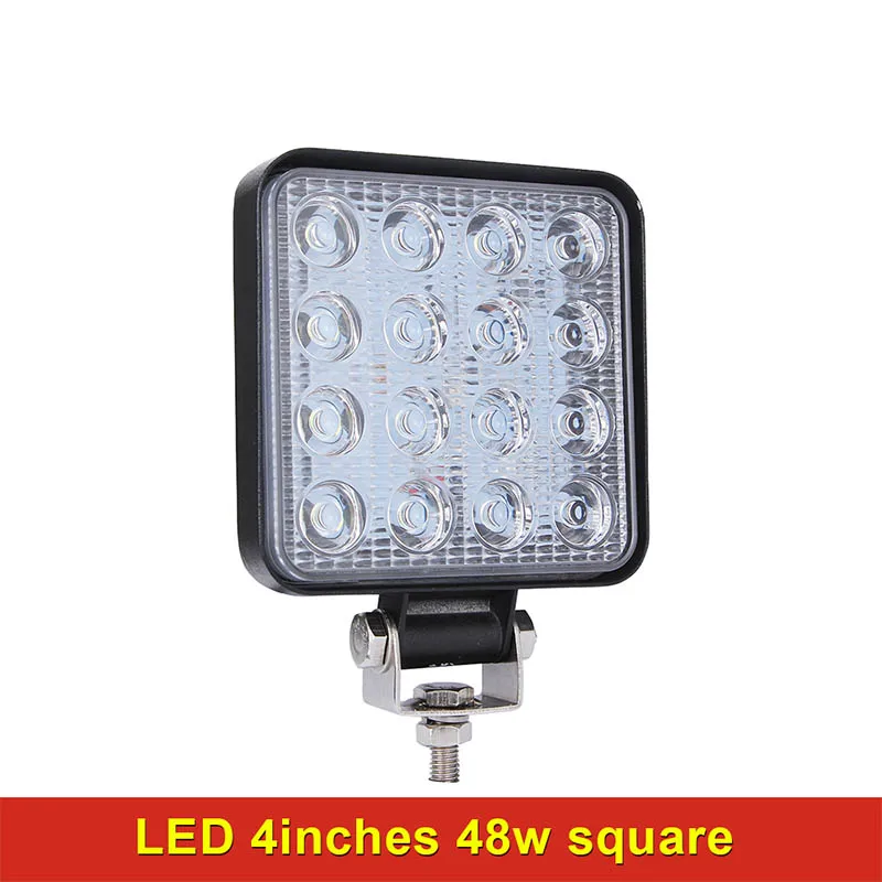 Square 48W 4800LM 27W 42W 48W LED Off-Road/Offroad Light Bar 12V 24V Car Light For Jeep ATV UAZ SUV 4WD 4x4 Truck Tractor Off-road Spot Light Bulb - Испускаемый цвет: Square 48W 4800LM