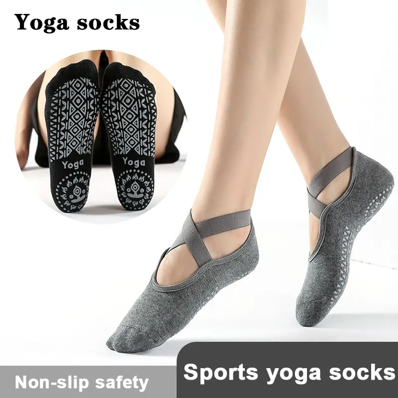 

1 Pair Cotton Woman Yoga Socks Ladies Yoga Socks Bandage Sports Girls Ballet Dance Socks for 35-39 Yards Non-slip Breathable