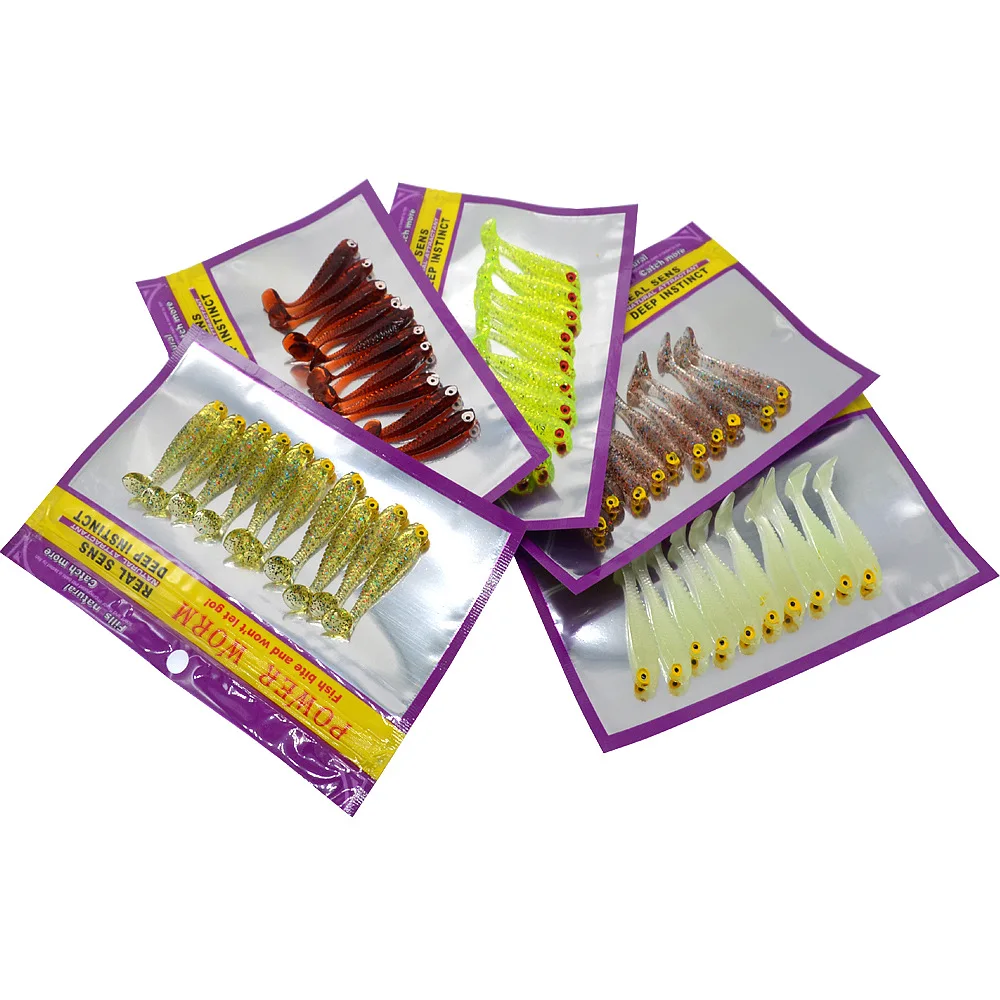 

10pcs Soft Lures Silicone Bait Sea Fishing 50mm 1.3g Swimbait Silicone Fish Surface Artificial Lure