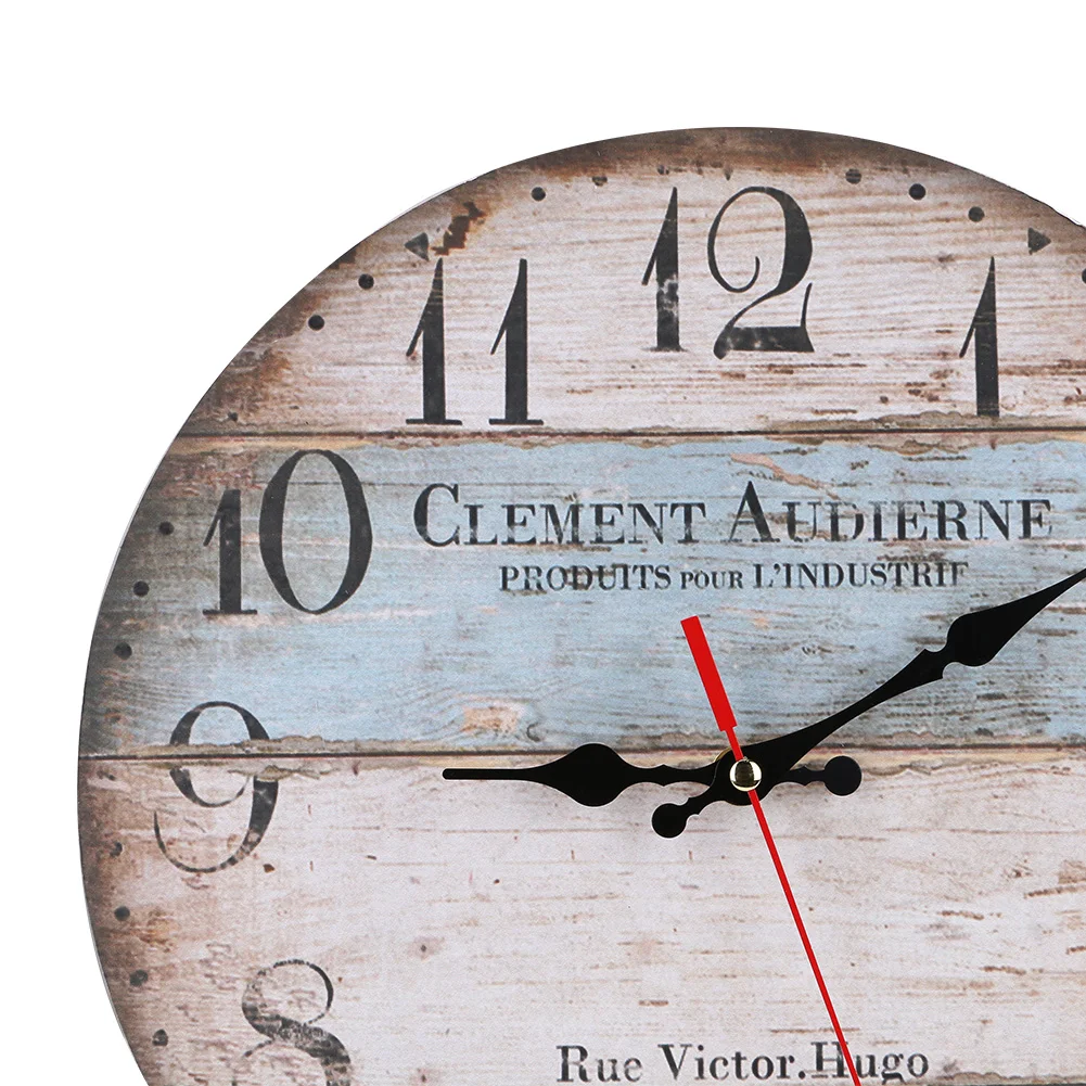 12 дюймовые винтажные настенные часы с арабскими цифрами бесшумные деревенские в