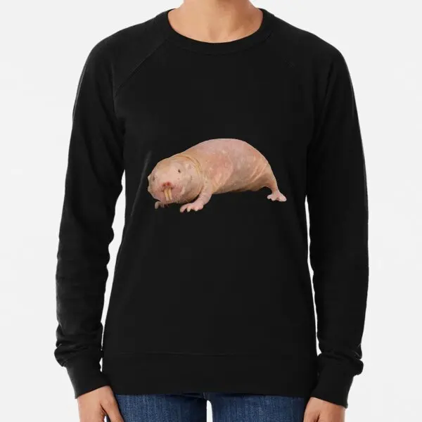 

Mole Rat Print Black Lightweight Sweatshirt Ladies Pullovers Suit Autumn Hoodies Long Sleeved Women O Neck Fashion Men