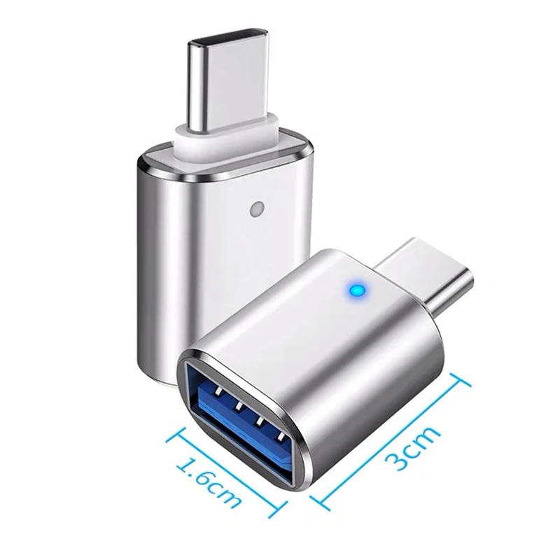 Адаптер USB C на 3 0 адаптер Type-C OTG-кабель для Macbook pro Air Samsung S10 S9 OTG со светодиодной