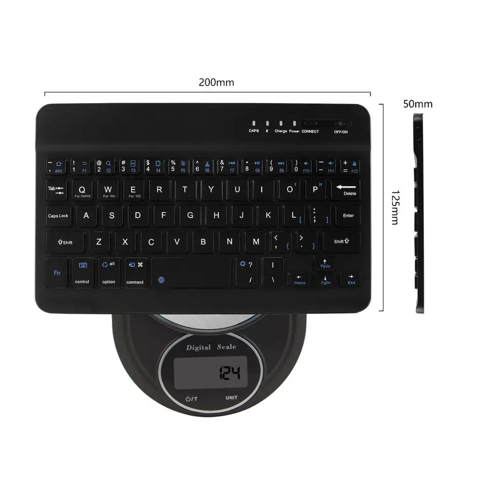 Ультратонкая беспроводная клавиатура Офисная игровая с Bluetooth черная