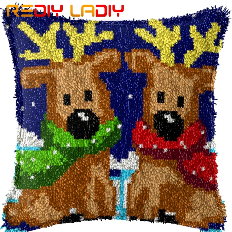 Наволочка с крючком-защелкой рождественские олени наволочка для подушки