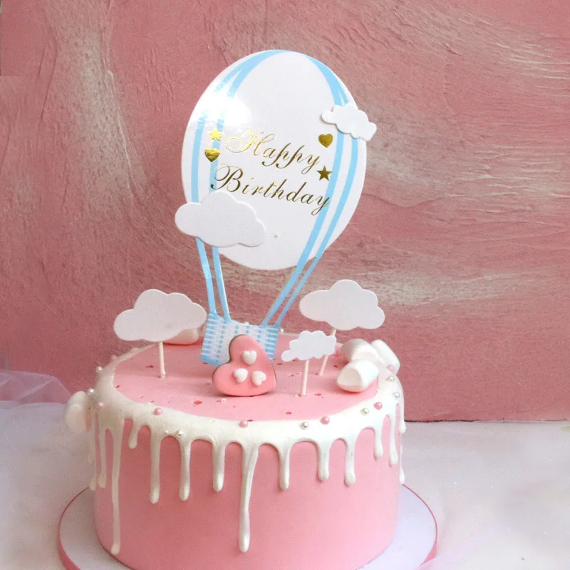 1 Набор воздушных шаров с изображением облаков детский торт на день рождения