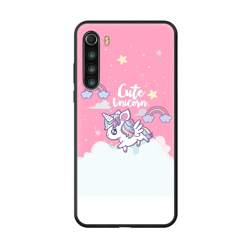 

Color Unicorn Phone case For Xiaomi Redmi Note 8T 8 9 7 7A 8 8A 4 5 9S Pro black waterproof luxury hoesjes fashion bumper 3D
