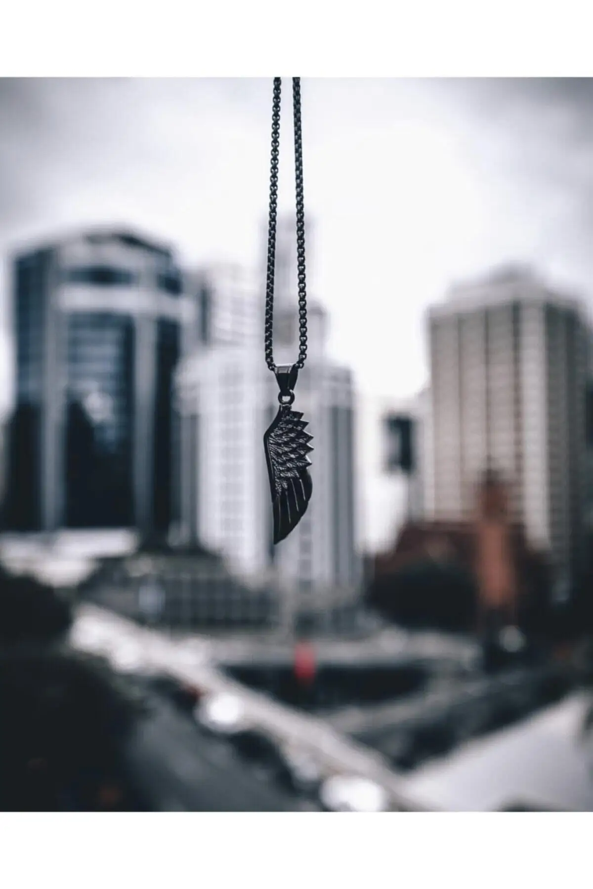 

Eagle Wing Black Color Stainless Steel Mens Necklace Chain