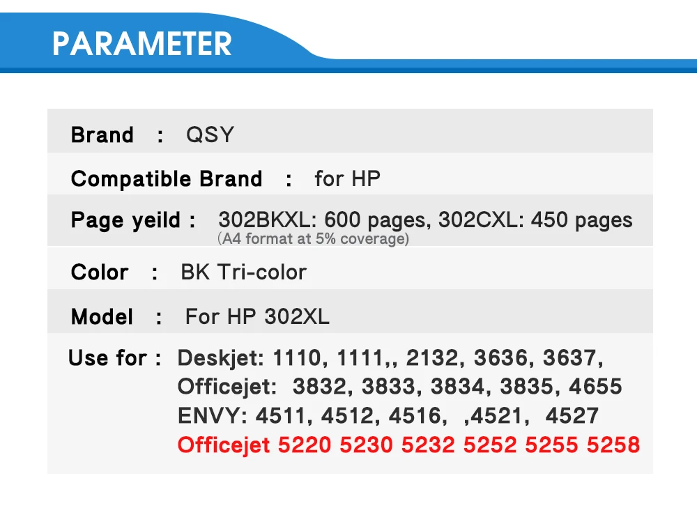 CMYK 302XL Восстановленный картридж для hp 302 hp 302 XL чернильный картридж для Deskjet 1110 1111 1112 2130 2131 принтера