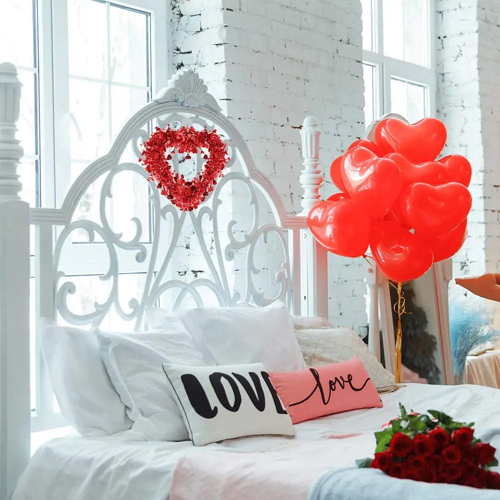 Свадебные венки вечерние украшения для дома мишура с сердечки из фольги подарок