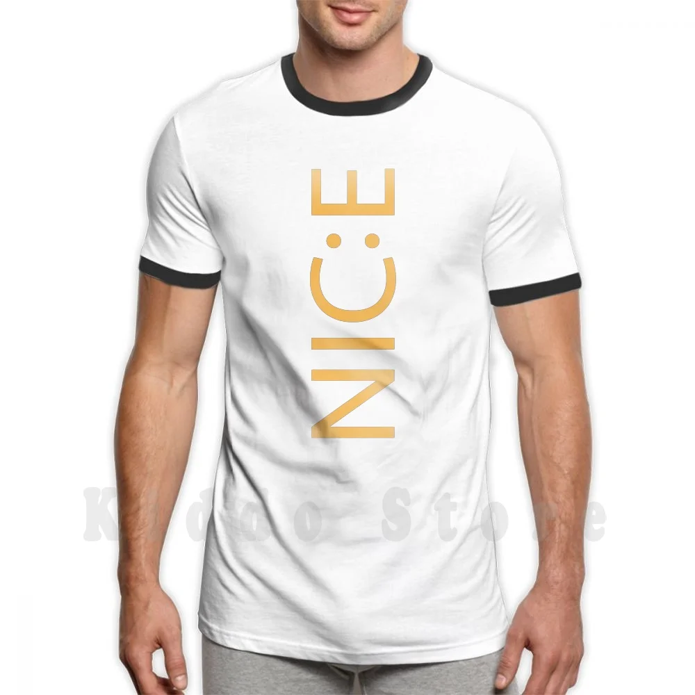 

Мужская хлопковая футболка Nice Smile, желтая футболка с принтом, 2019