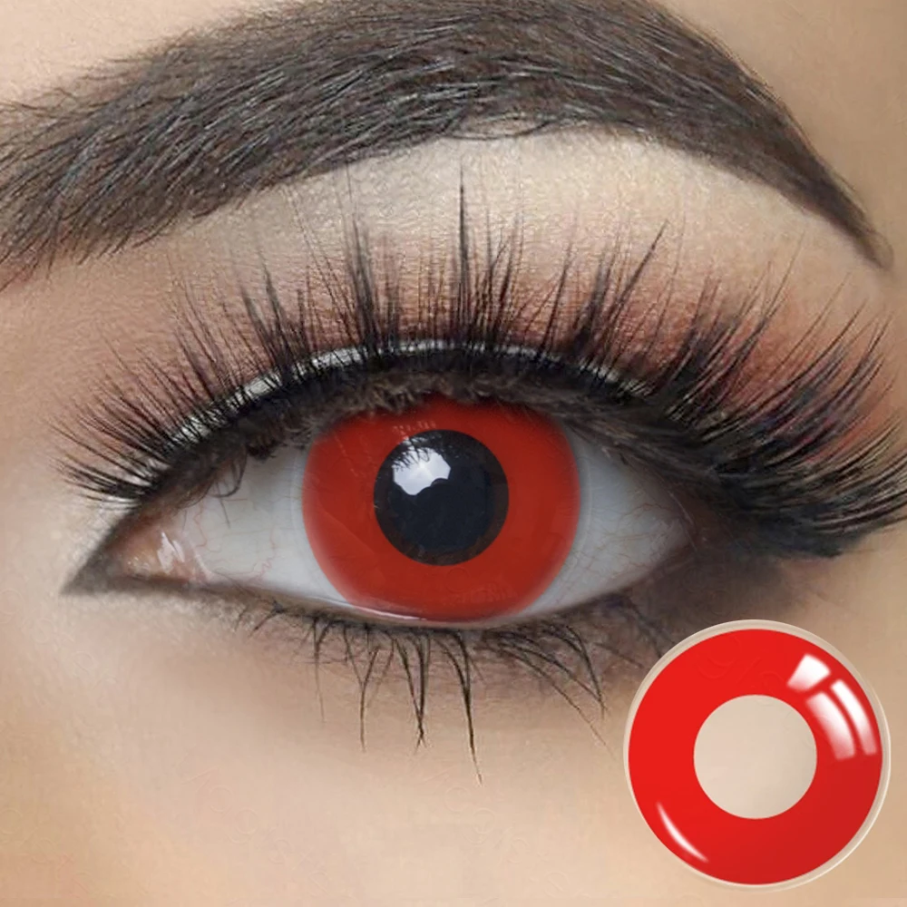 Red Lenses Anime Cosplay Contact Colored for Eyes Color 2Pcs Halloween Year Sharingan | Красота и здоровье