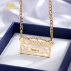Ожерелье с именем на заказ, подвеска с покрытием из 18-каратного золота, индивидуальное изготовление с любым именем, цепочка из нержавеющей стали, ювелирные изделия для женщин, подарок