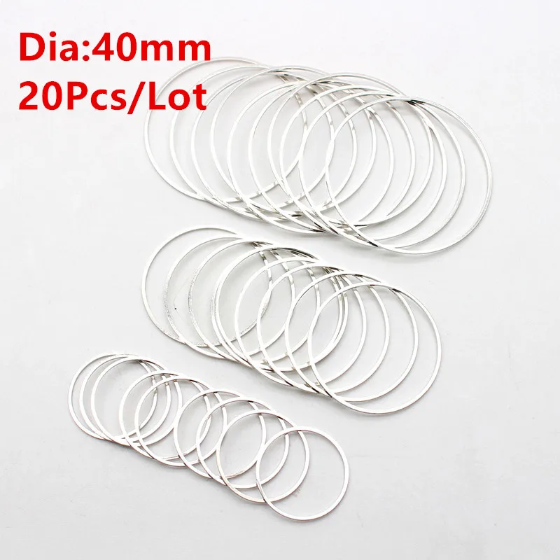 40mm dull silver 20 шт./лот KC золотые кольца для DIY Изготовление сережек круглая серьга круга кулон ювелирные аксессуары фурнитура 20 мм 25 мм 35 мм 40 мм - Цвет: 40mm dull silver