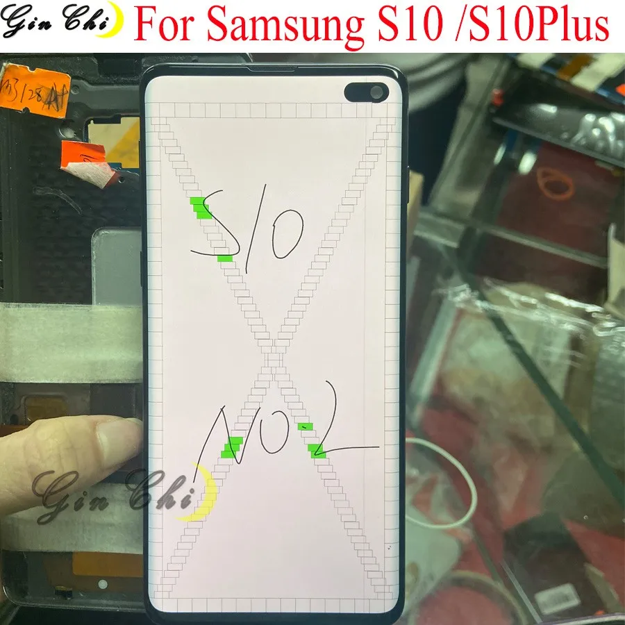 ЖК дисплей для Samsung S10 Plus сенсорный G975F линейный мобильный телефон защита экрана