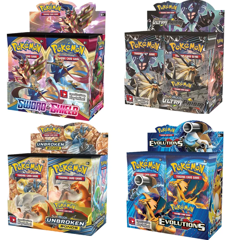 

324Pcs/box All Latest Versions Pokemon Cards XY Sun&Moon Sword&Shield 36 Pack Booster Box Collecting Toys
