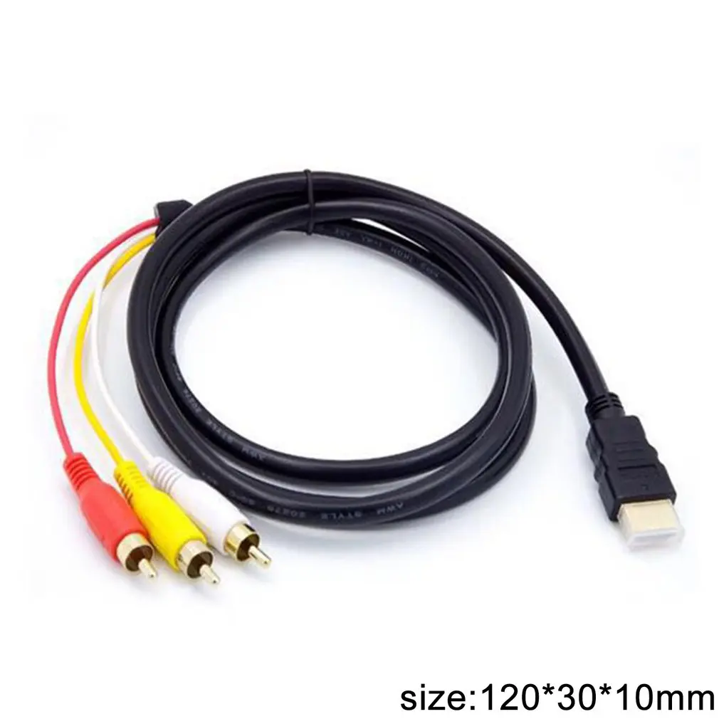 HDMI в 3RCA AV композитный разъем M/M адаптер кабель передатчик аудио видео высокое