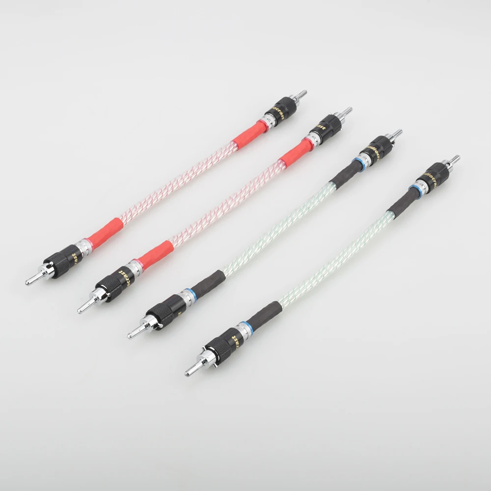 Hi-end перемычка для динамика 7N с серебряным покрытием кабель BiWire s 4*20 см родиевым