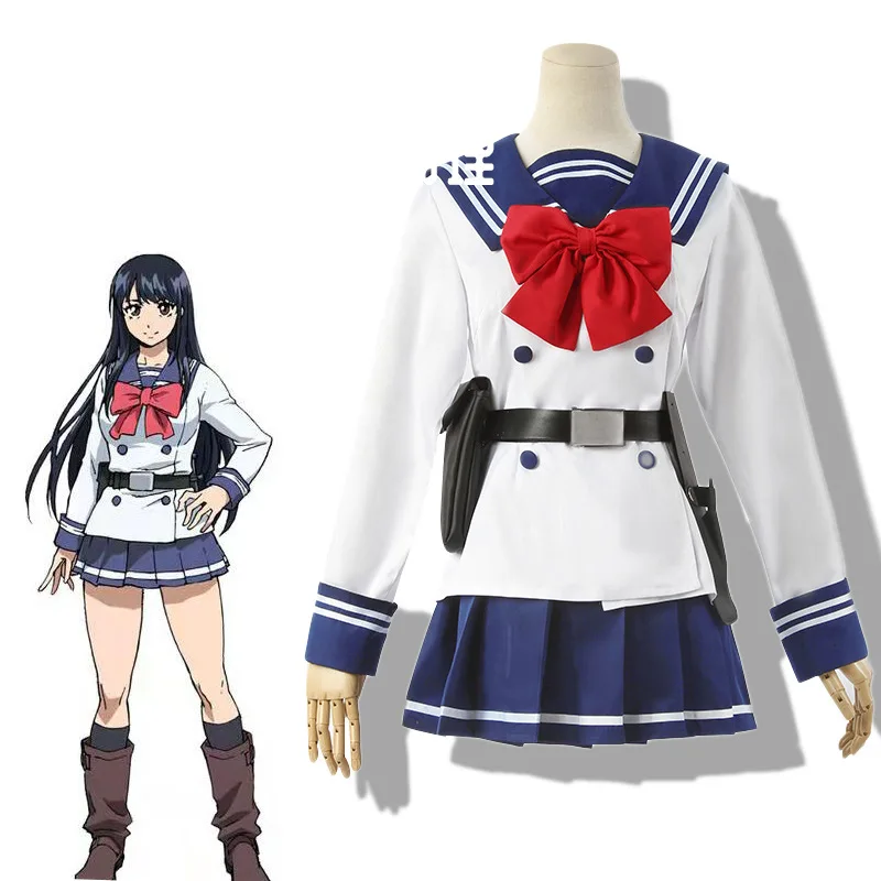 

Anime High-Rise Invasion Cosplay Costume Yuri Honjo Skirt Set Tenkuu Shinpan JK Sailor Suit Halloween School Uniform