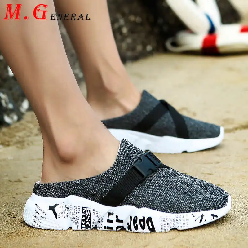 Сандалии мужские пляжные повседневные массажные тапки сетчатые без застежки на