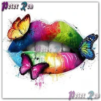5d beautiful lips diamond embroider square round diamond painting diy butterfly diamond mosaic bedroom picture