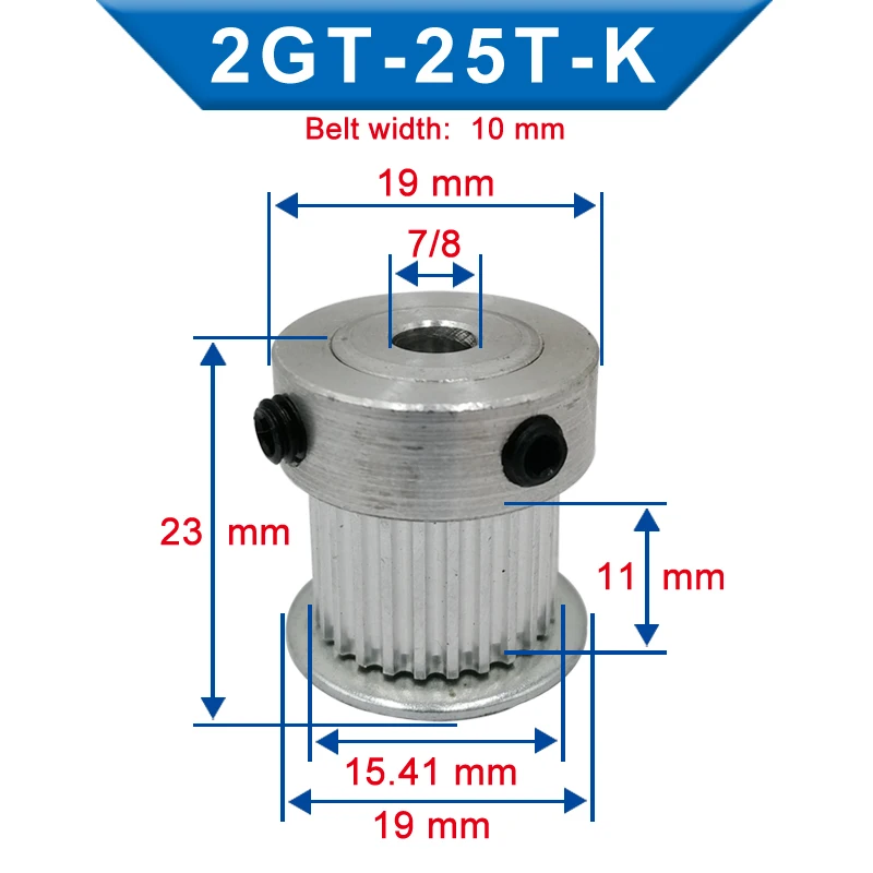 GT2 timing pulley 25 Teeth Bore 4/5/6/6.35/7/8mm belt width 7/11mm fit for 6/10mm 3D Printer parts | Обустройство дома