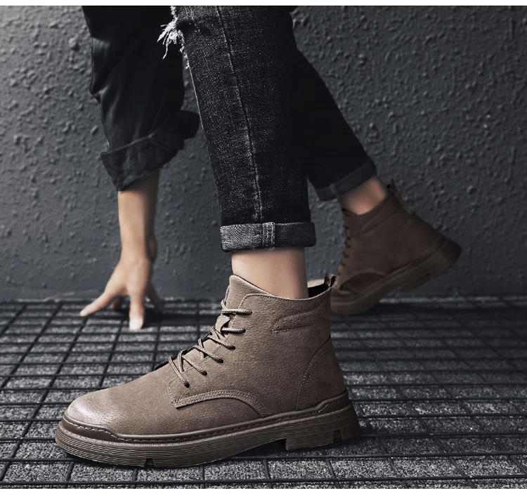 Настоящие новые Брендовые мужские ботинки; Martens; теплая зимняя обувь; мужские мотоциклетные ботильоны; doc martins; сезон осень-зима; мужские оксфорды