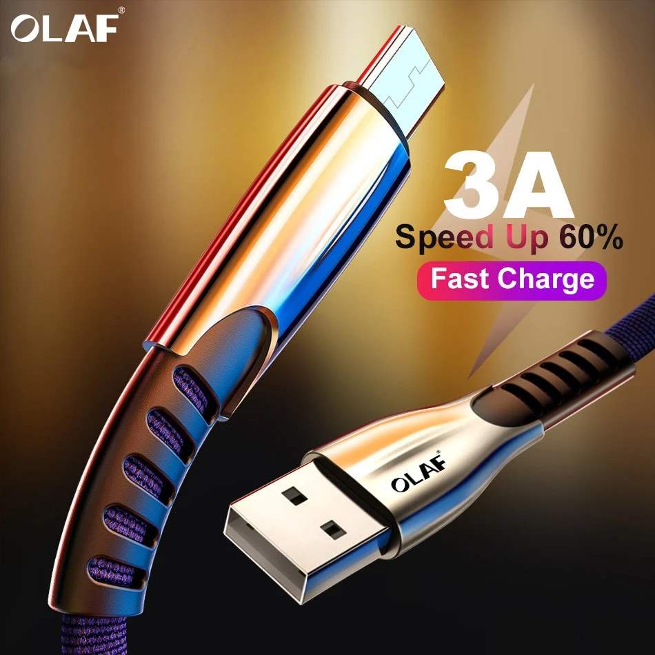 Кабель Micro USB OLAF 3A для Xiaomi 2 Redmi мобильный телефон usb кабели быстрой зарядки Samsung J5 J2