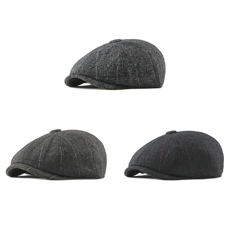 Новый осенне-зимний берет кепка для мужчин регулируемый солнцезащитный козырек