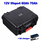Литий-железо-фосфат Lifepo4, 12,8 В, 12 В, 60 ач, 70 Ач, водонепроницаемая батарея smart BMS для троллинга, двигатель, пропеллер, упорный рыбопоисковый