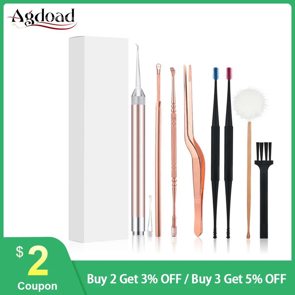 8 шт. ушные восковые палочки спиральный ушной Пинцет для удаления воска Curette