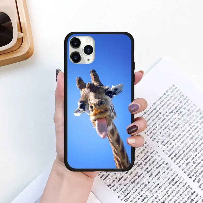

Cute giraffe animal Phone Cases for iPhone 11 12 pro XS MAX 8 7 6 6S Plus X 5S SE 2020 XR Luxury brand shell funda coque