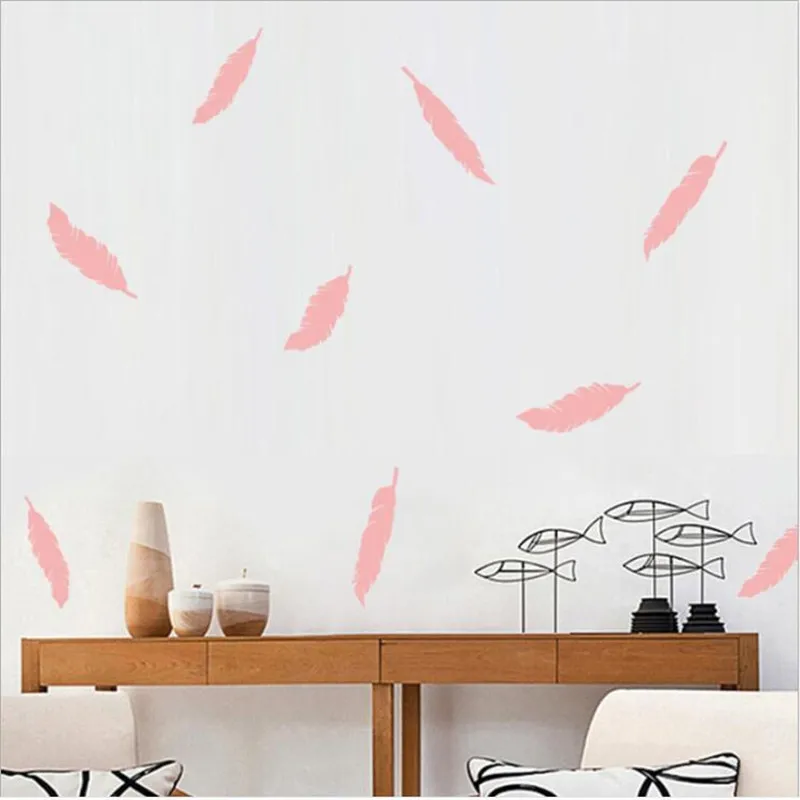 12 шт./упак. 20*30 см Великолепные Перья простой наклейки на стену Детская комната