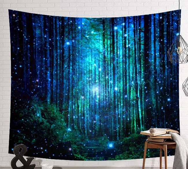 Модный декор для комнаты гобелен с изображением ночного огня жука разноцветные