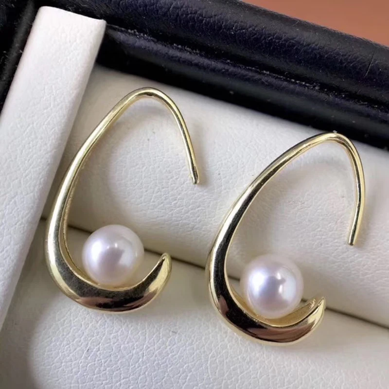 

100% nature freshwater pearl earring with 925 silver hook -- AAAA high quality pearl earring,18 k gold plating