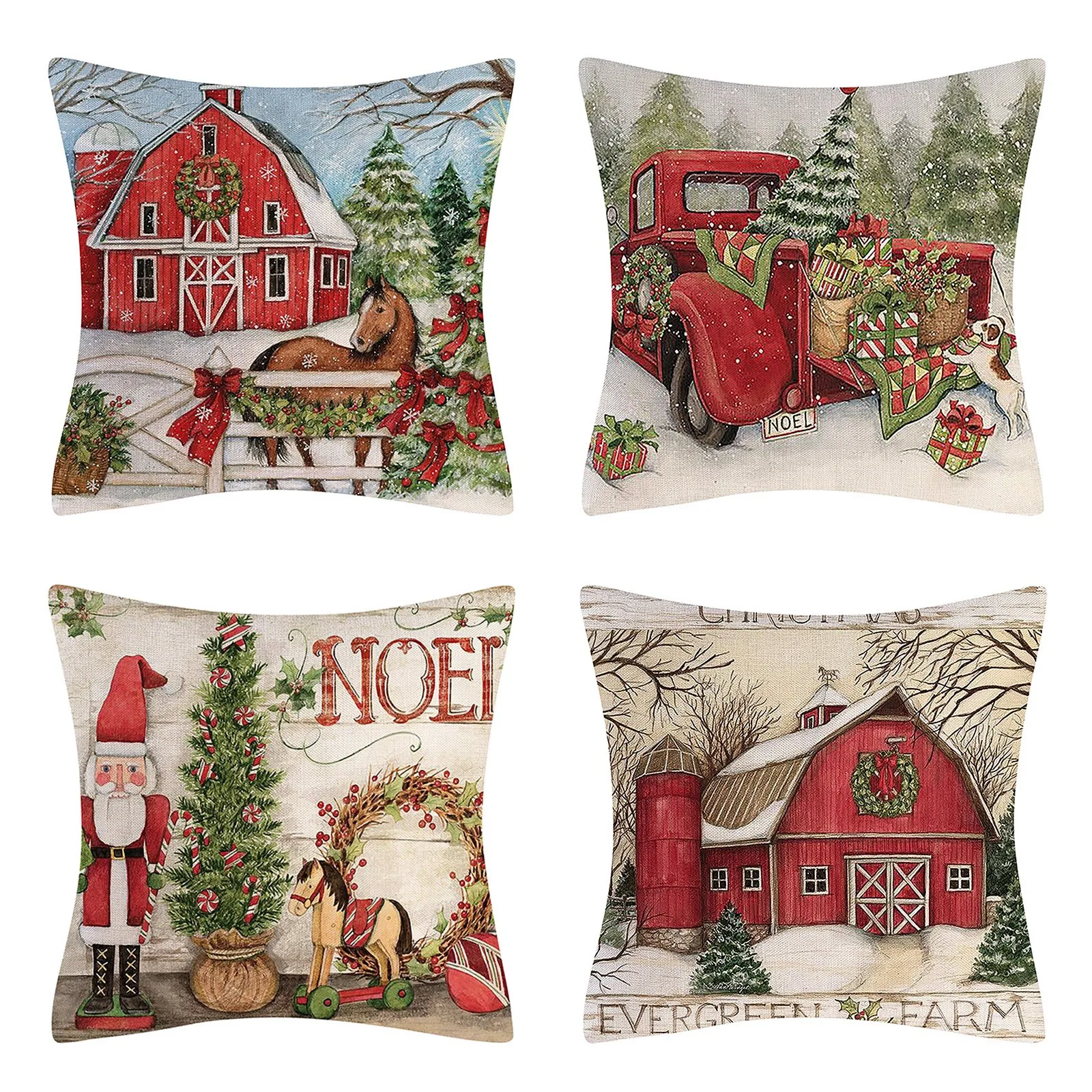 

Наволочка в виде Санты, 4 шт., новогодние и рождественские подарки, Рождественский Декор для дома, рождественские украшения, рождественские ...