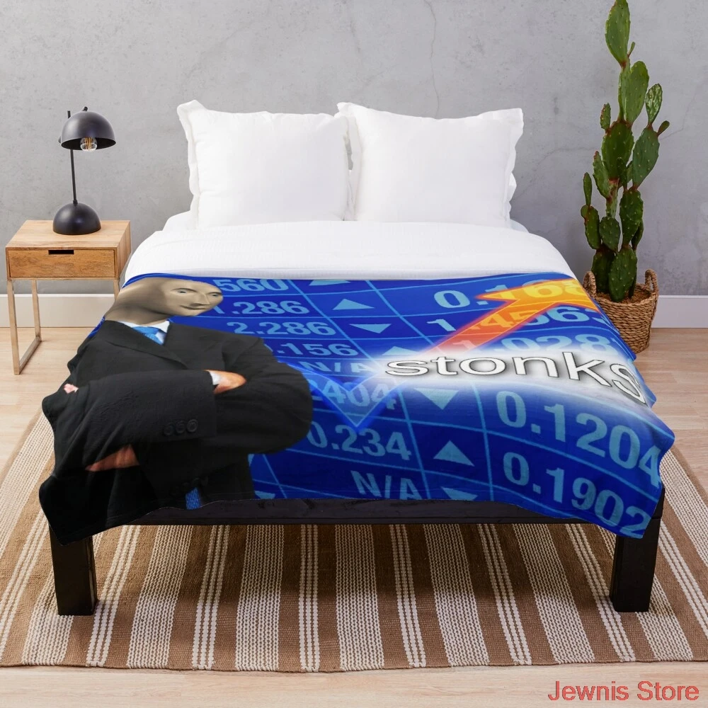 

Stonks Decke Fleece für Betten Starke Quilt Mode Bettdecke Sherpa Decke Erwachsene Kinder