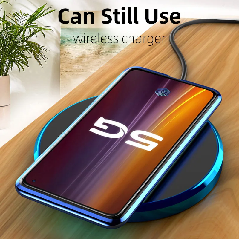 

Magnetic Adsorption Phone Case For Vivo Y19 Y17 Y95 Y85 Y50 X30 V19 S6 S5 IQOO Neo Nex 3 Double Side Tempered Glass Case