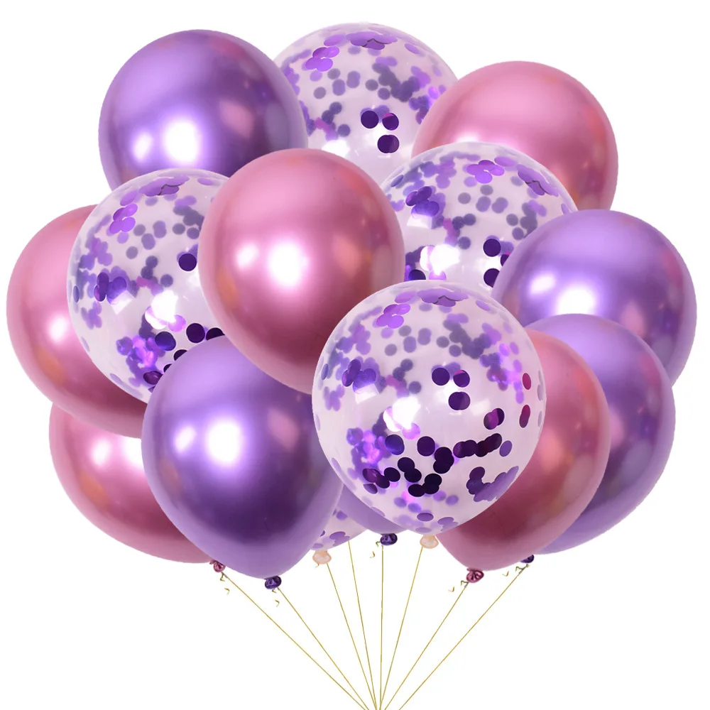 15 шт./лот 12 дюймов металлические латексные конфетти для воздушного шара балоны
