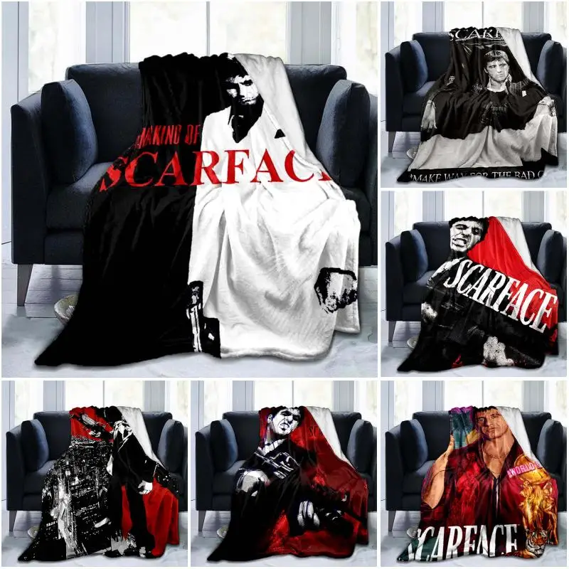 

SCARFACE MOVIE-colcha gruesa para senderismo, colcha de moda, manta de lana