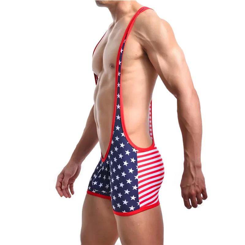 Сексуальное мужское нижнее белье боди борцовская майка леопардовый комбинезон