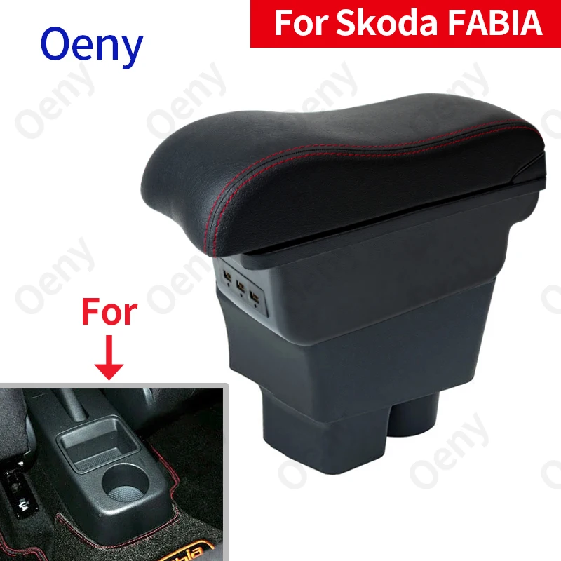 

Подлокотник для Skoda FABIA 2008-2014, автомобильный подлокотник, центральный подлокотник, детали для интерьера, коробка для хранения, автомобильные...