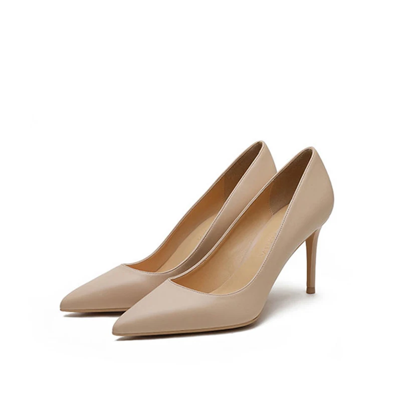 Туфли-лодочки женские на высоком каблуке 8 см спилок пикантные свадебные туфли