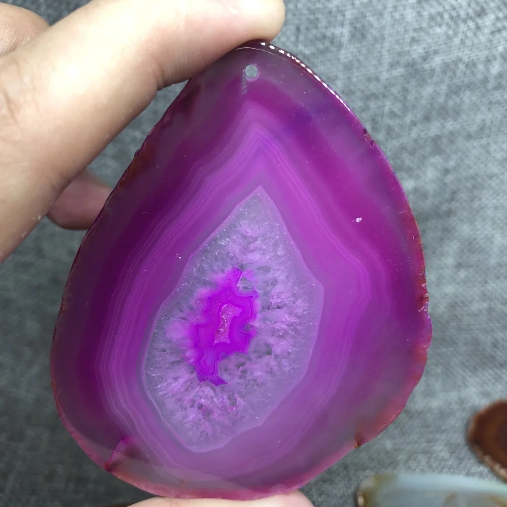 

natural agate quartz crystal slice Mineral specimen crystal pendant random 1pc 20-50g