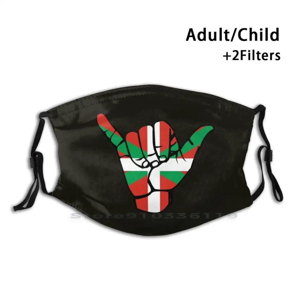 

Heart Basque , Euskadi , Euskal Herria , Basque Flag | Shaka Flag Reusable Mouth Face Mask With Filters Kids Basque Flag