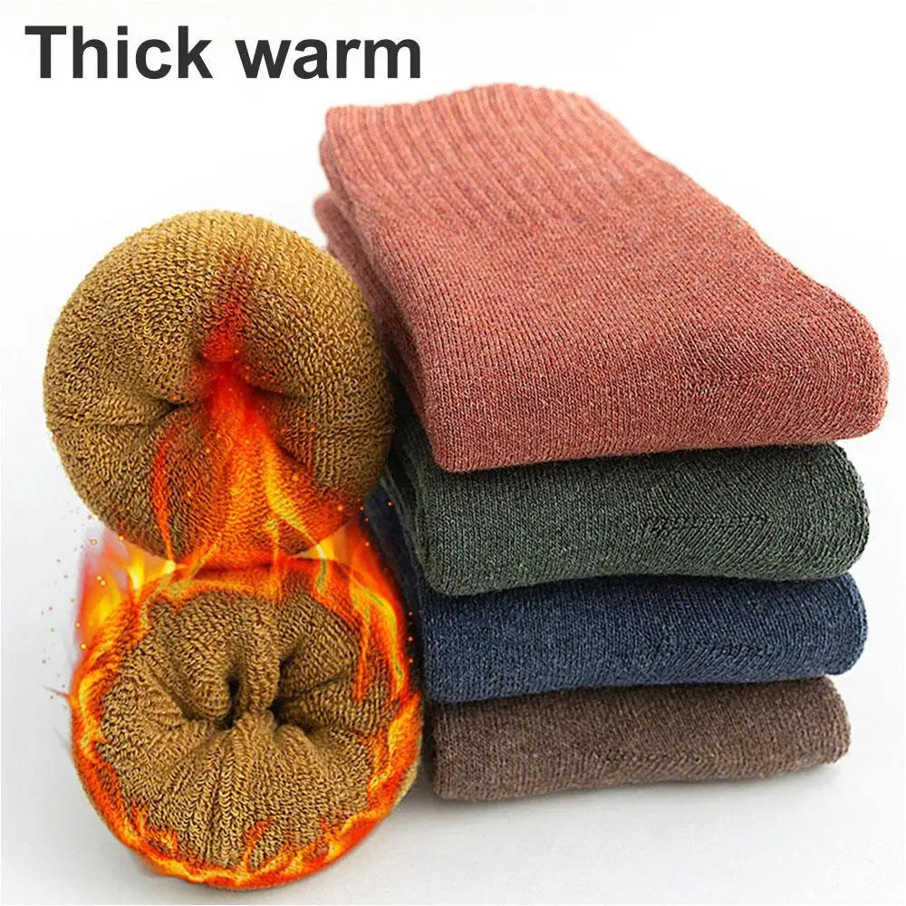 

1 pair Cotton Socks Anti-Friction Sweat-Absorbent Casual Keep Warm Sock Clothing Accesories Knitting Vintage Hot Thick Ski Socks